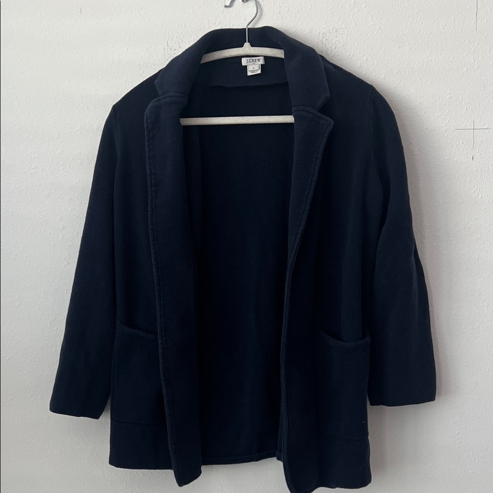 J. Crew Navy Open-Front Blazer Jacket